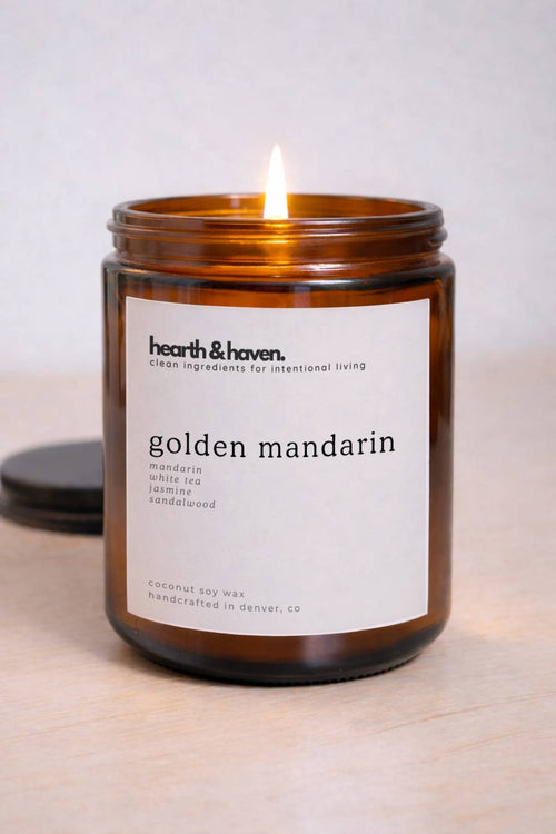 Candle Lit on wood
