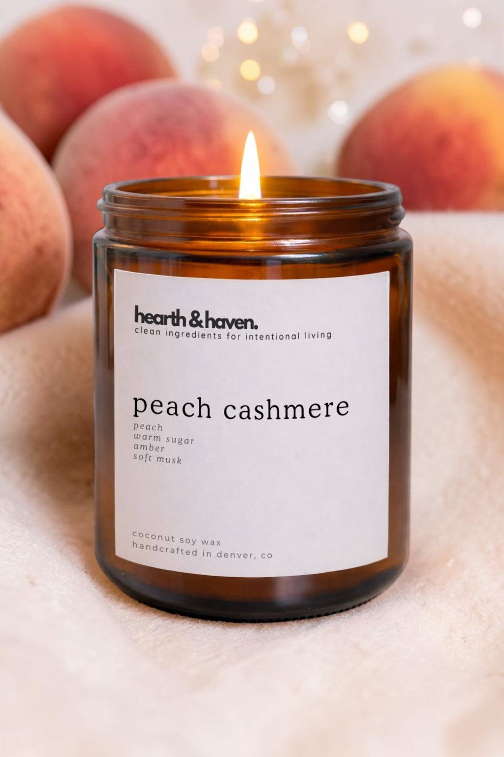 Peach Cashmere Coconut Soy Candle